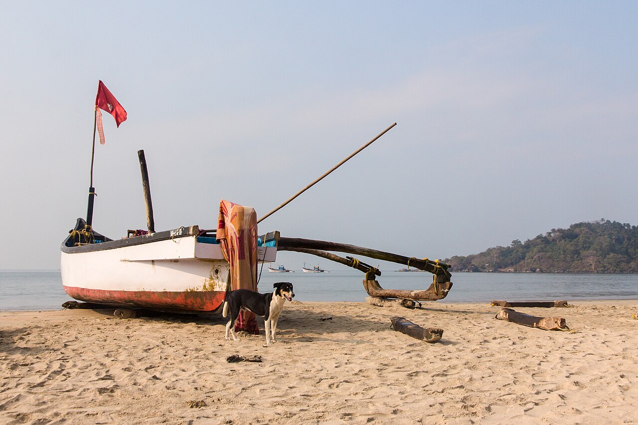 A fishing boat on Palolem Beach, Goa