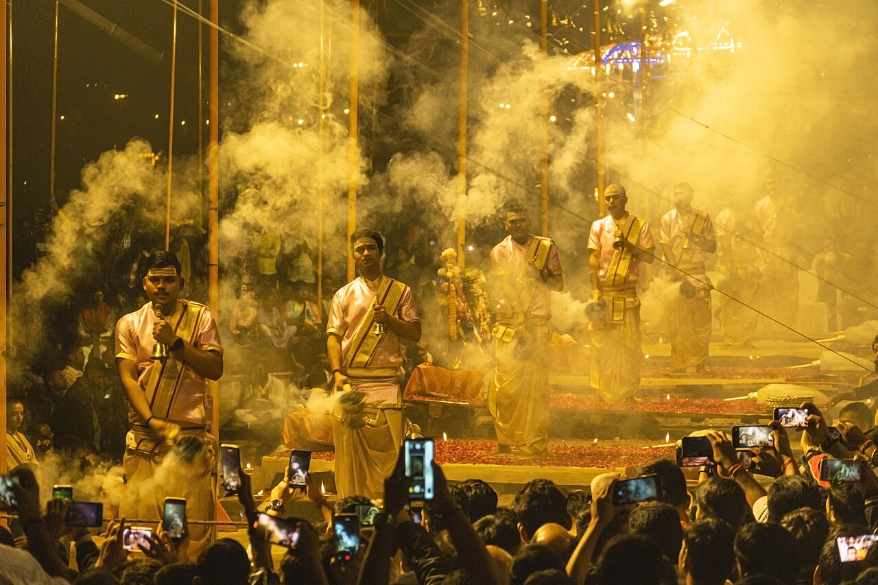 Ganga Aarti ceremony on the ghats of Varanasi